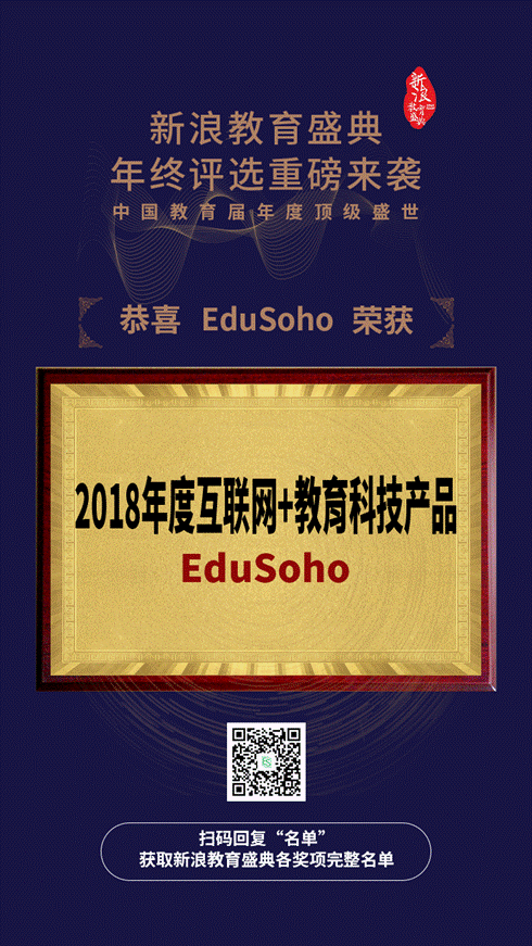 EduSoho 荣获 ＂2018年度互联网+教育科技产品＂奖，助力教育融合之道