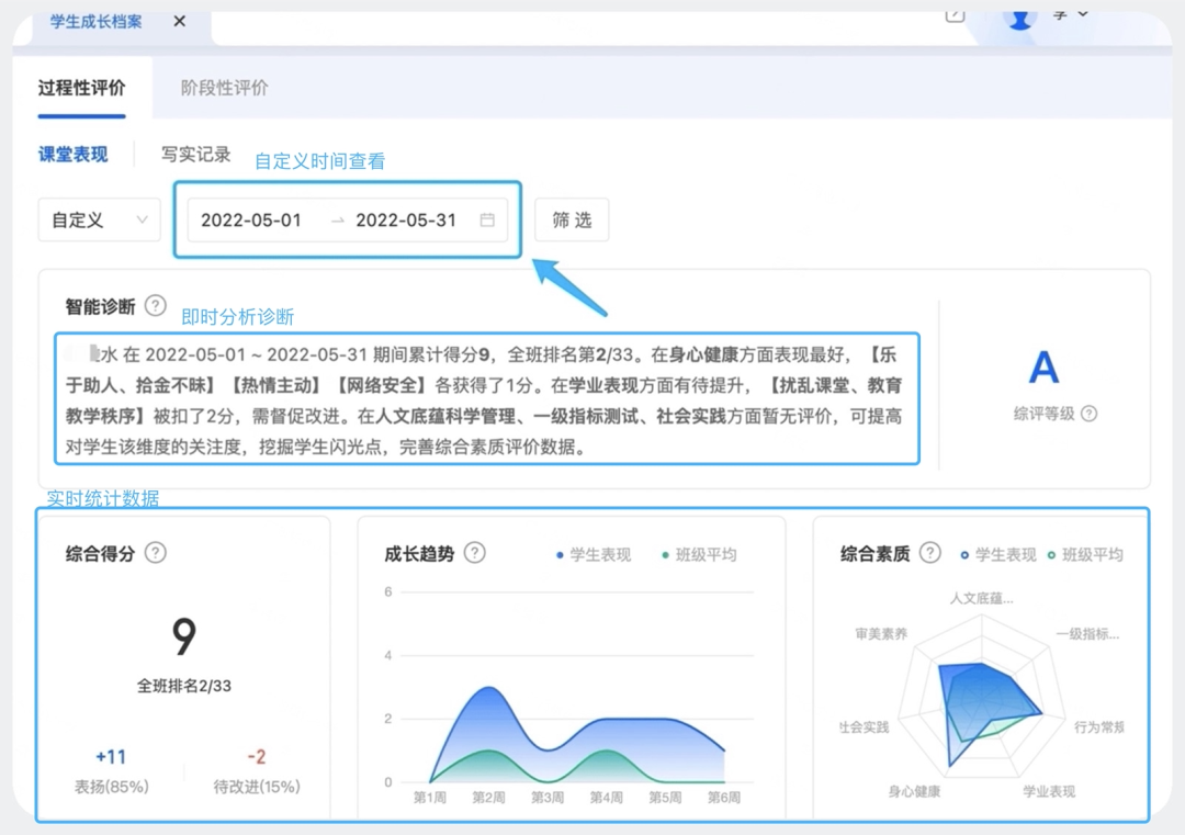 这份学生档案，随时发现学生成长