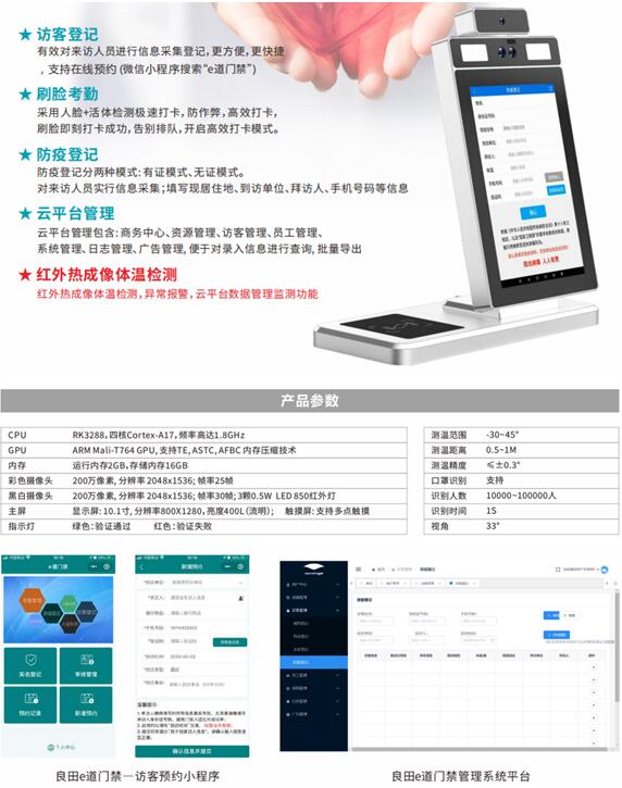 良田人证核验体温监测一体机，助力疫情精准防控
