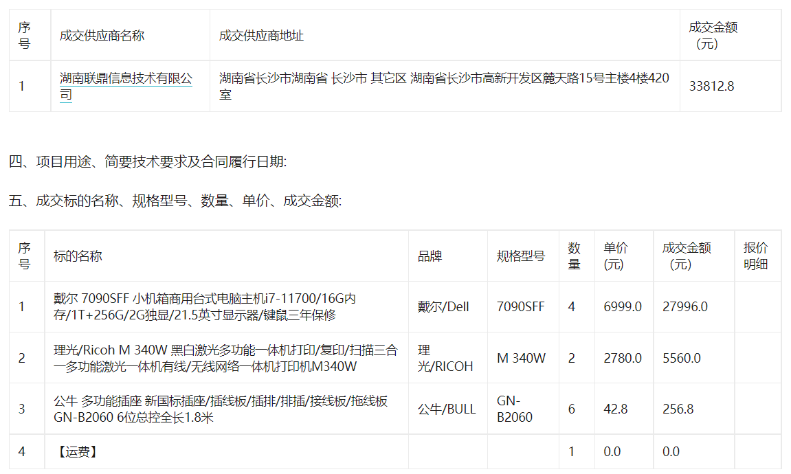 湖南第一师范学院关于主机的网上超市采购项目采购项目