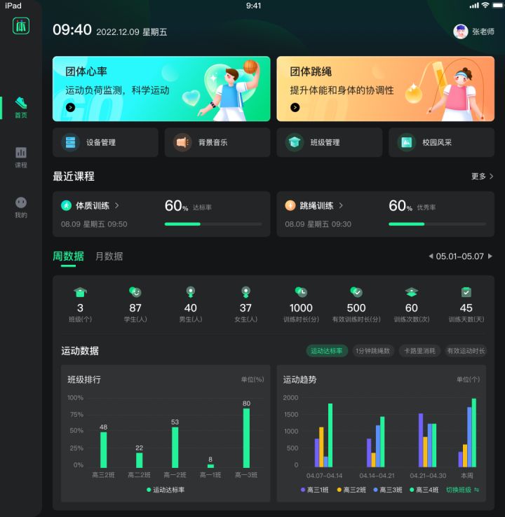 体教帮运动负荷监测系统助力中小学智慧体育教学