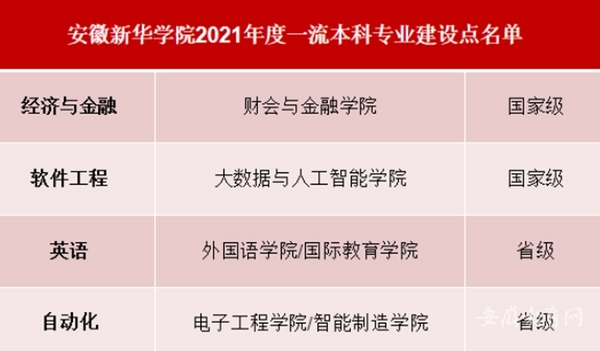 安徽新华学院经济与金融、软件工程获批国家级一流本科专业建设点