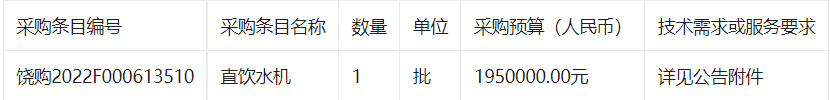 上饶市康宏招标采购代理有限公司关于上饶市广信二中直饮水机采购项目招标