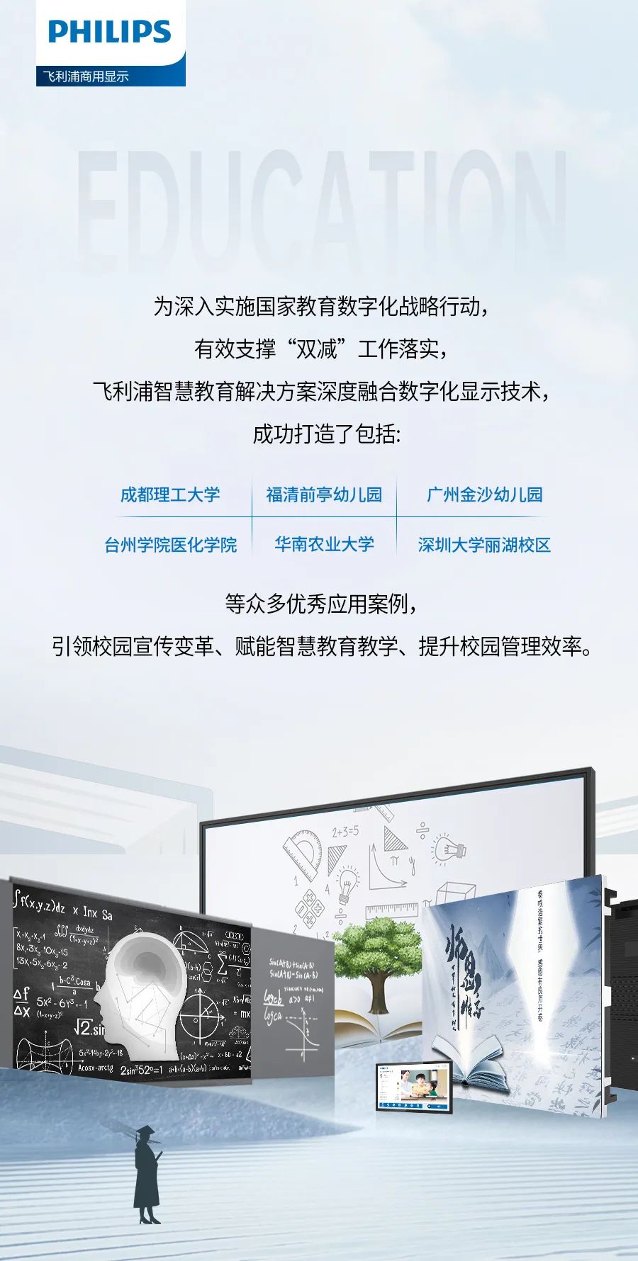 应用案例集锦丨飞利浦商显解锁智慧教育新模式，赋能校园智慧生态建设