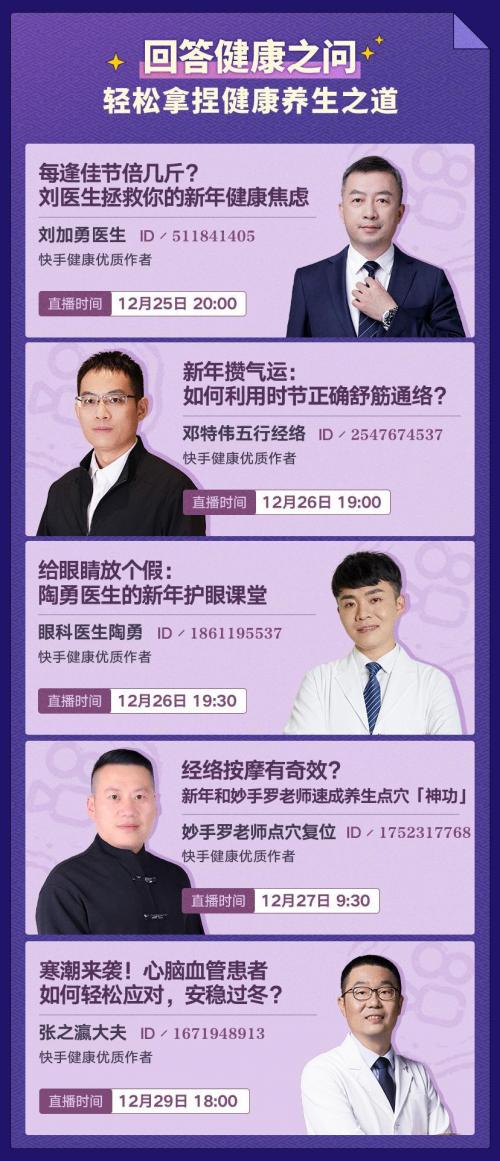 张雪峰、纪连海、陶勇医生都来了！快手新知推出2025「老铁知识百科」跨年季，30余场直播“