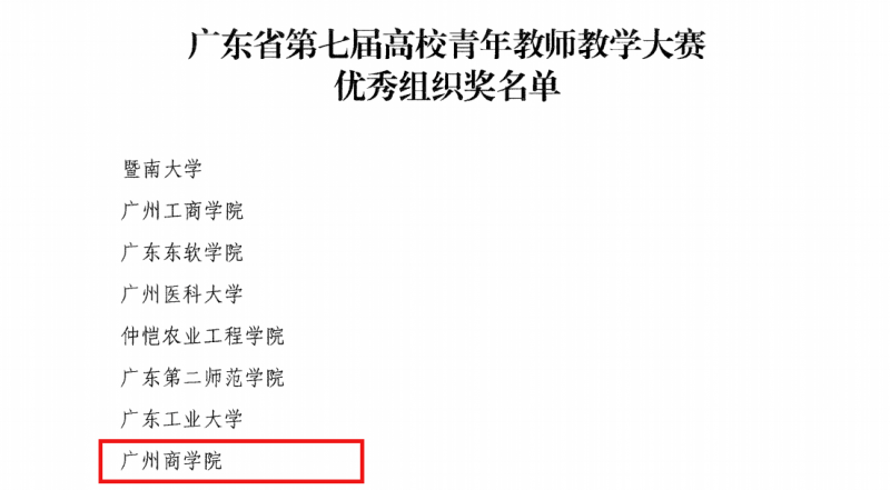 创新高！广商教师在广东省第七届高校（本科）青年教师教学大赛中喜提多个奖项