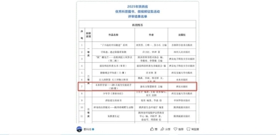 《未来科学家——20天成为实验高手》斩获陕西省优秀科普图书