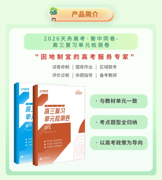 2026版天舟高考高三一轮复习周测卷和单元卷上新了…… 2026版天舟高考高三一轮复习周测卷和单元卷上新了……
